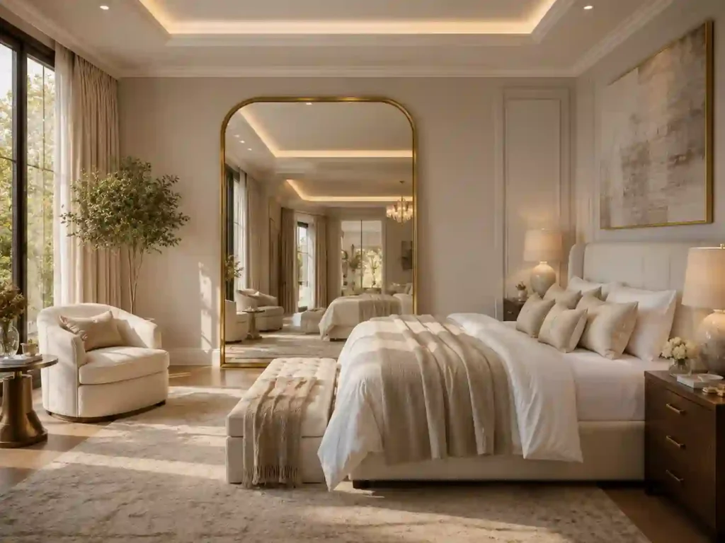Luxurious modern bedroom with elegant details