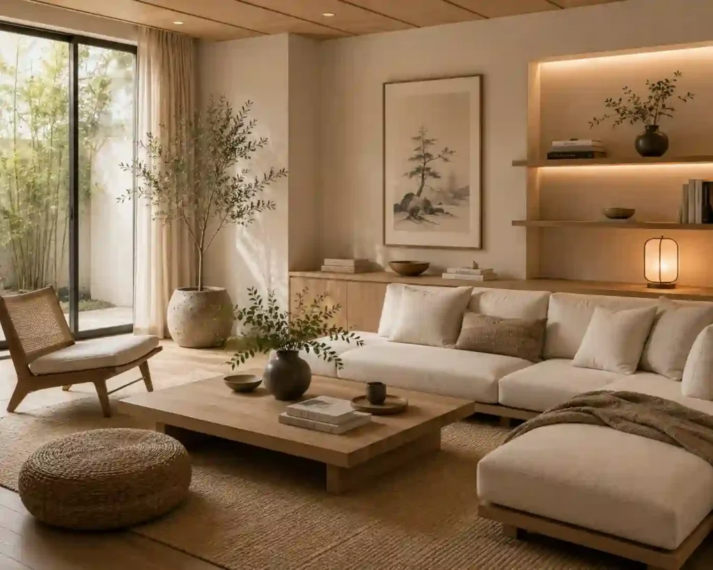 Serene minimalist living room design